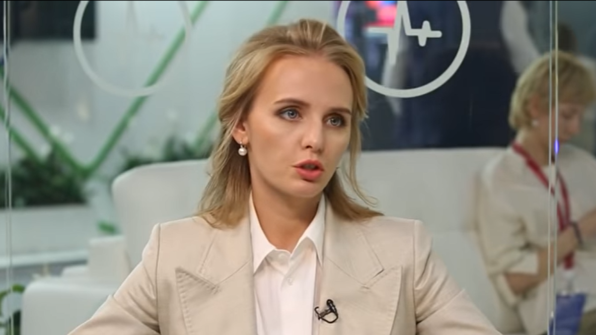 María Vorontsova, hija de Putin, durante una entrevista en un medio ruso.