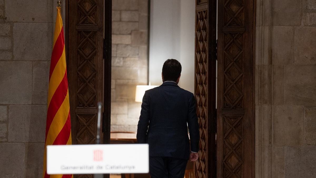 El presidente de Cataluña, Pere Aragonès, en el Palau de la Generalitat, en Barcelona, el pasado 28 de septiembre.