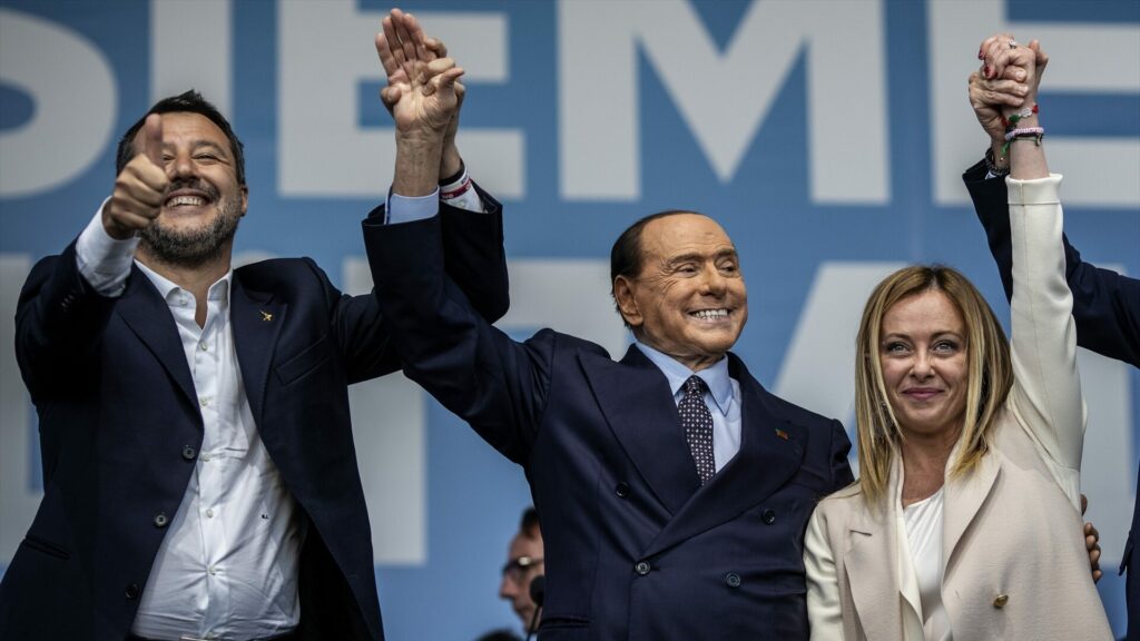 Matteo Salvini, Silvio Berlusconi y Giorgia Meloni