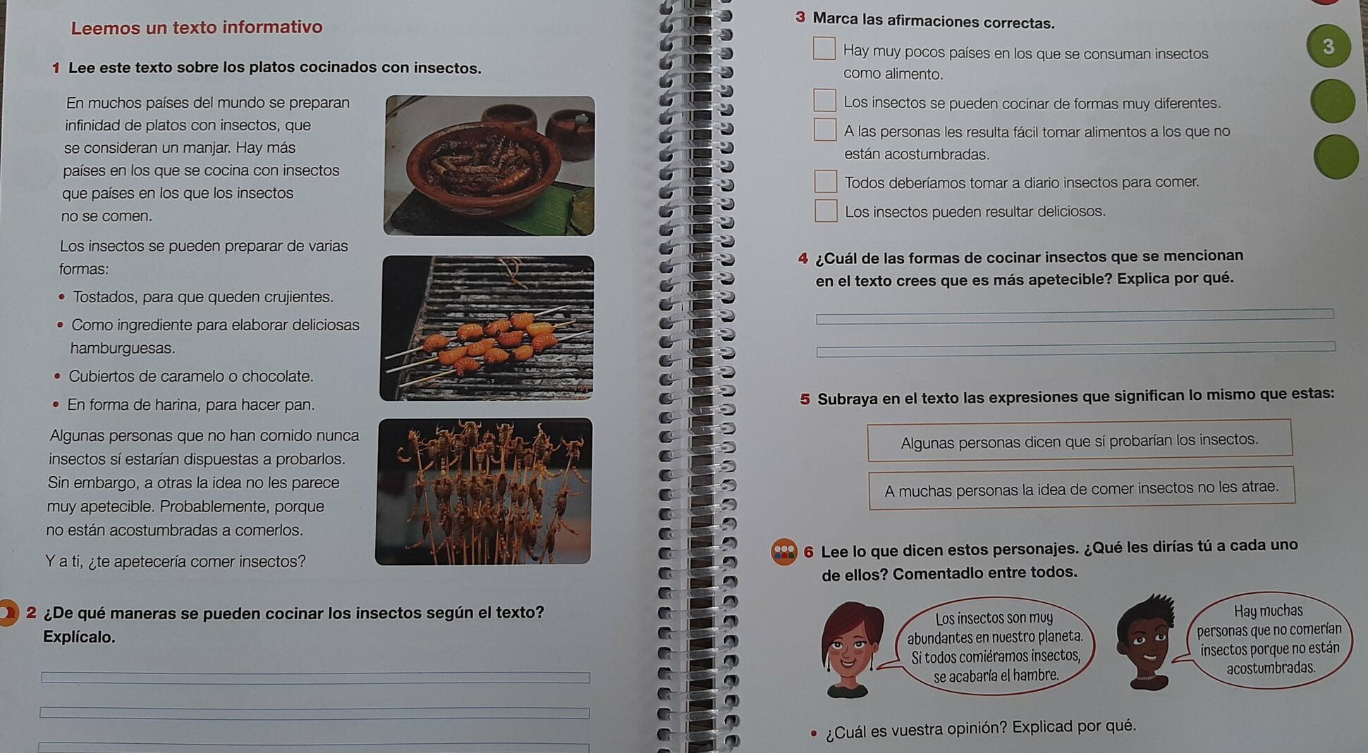 Vox vuelve a señalar a Santillana por un libro que incita a los alumnos a comer insectos