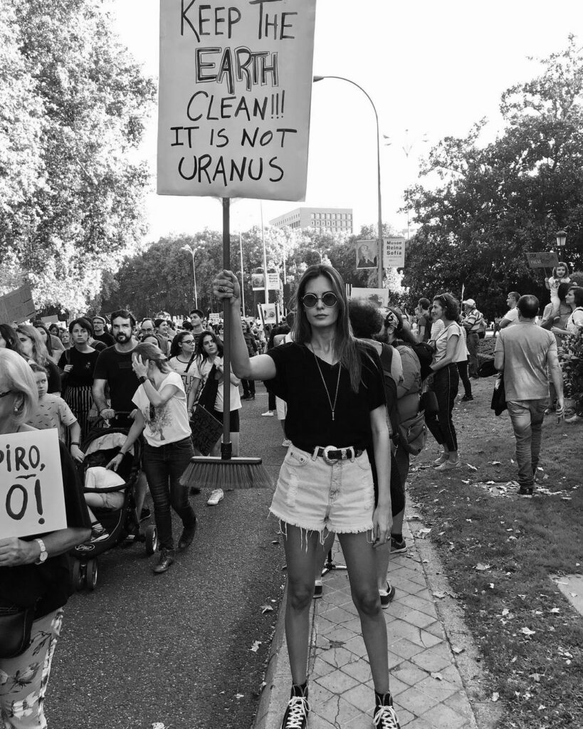 Marina Theiss, en una manifestación en Madrid en defensa del medioambiente