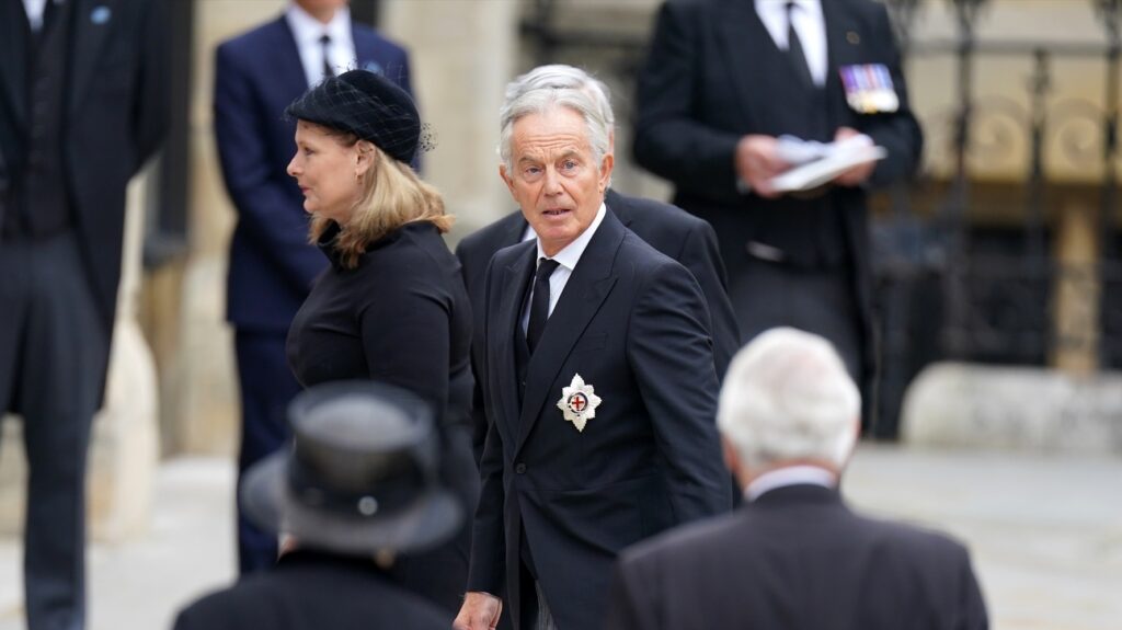 Tony Blair en el funeral de la reina Isabel II