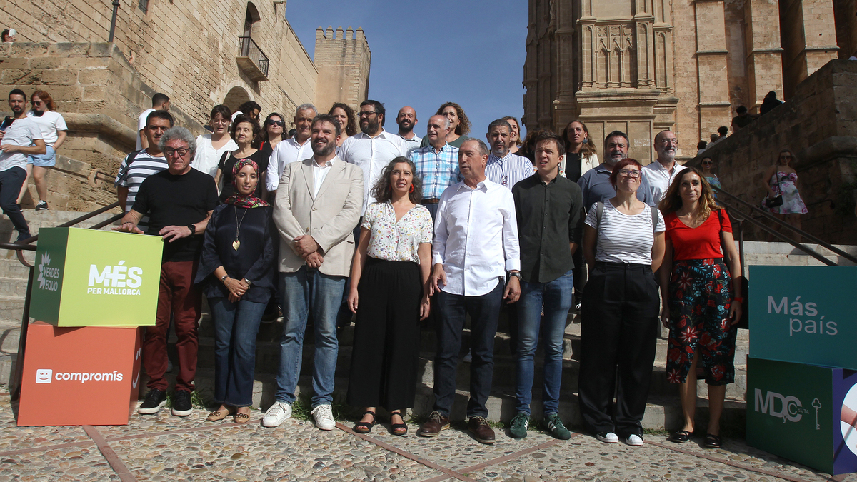 Encuentro, liderado por Íñigo Errejón, de Més per Mallorca, Compromís, Chunta Aragonesista, MDyC, Coalición por Melilla, Mas país y Verdes-Equo en Palma, este viernes.