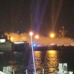 Imagen de la fragata española afectada por el incendio en la base naval de Rota