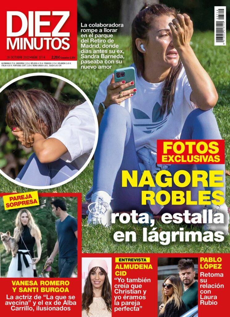 Nagore Robles sale llorando en la portada de la revista Diez Minutos