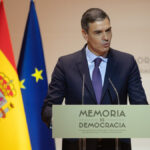 El presidente del Gobierno, Pedro Sánchez, este lunes, en un acto de Memoria Democrática.