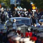 Llegada del rey Felipe VI al desfile del 12 de octubre, en una imagen de archivo
