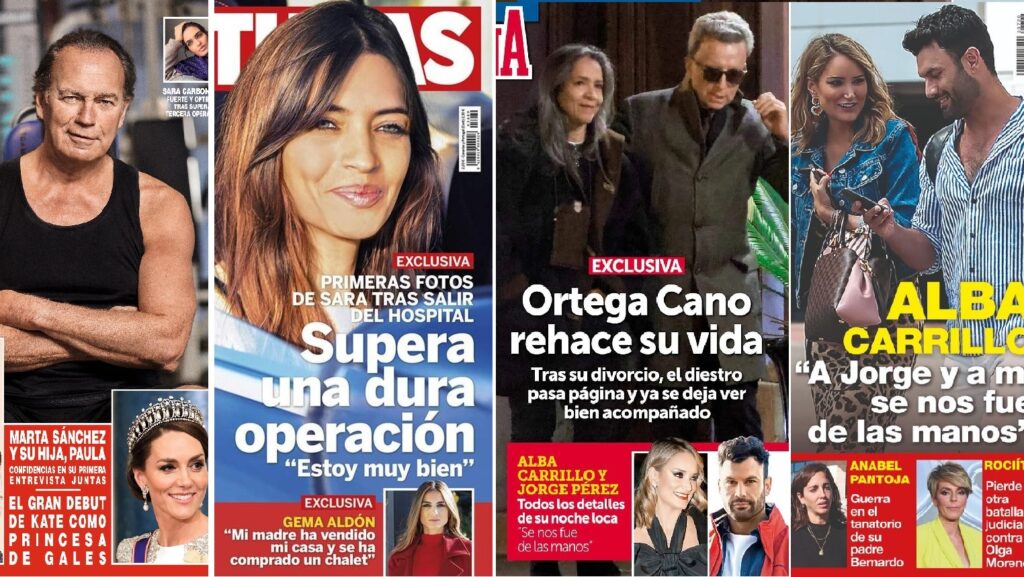 Revistas: Bertín Osborne, Sara Carbonero, Anabel Pantoja, Alba Carrillo y Jorge Pérez, en las portadas