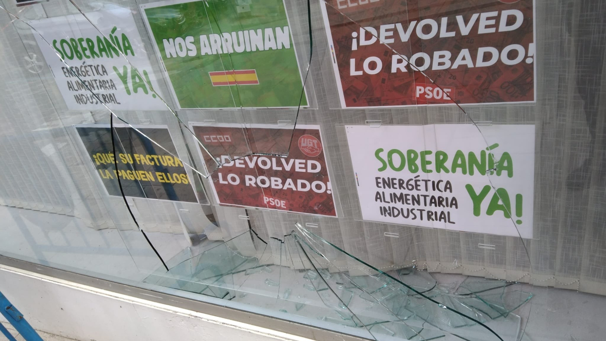 La sede de Vox en Zamora destrozada