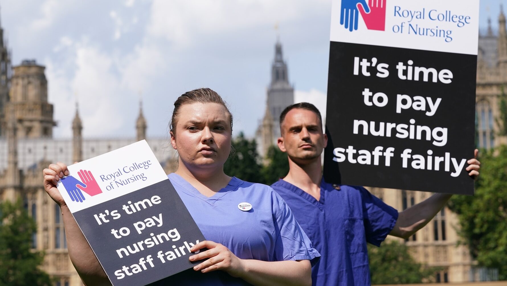 protestas de enfermeros en Londres