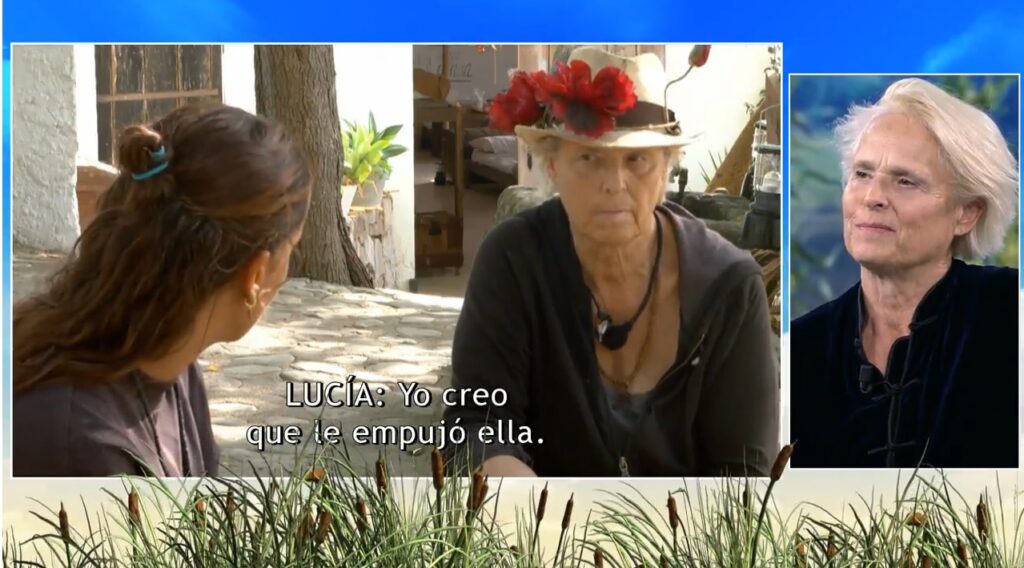 Lucía Dominguín le cuenta a Gloria Camila que cree que la mujer de su padre le empujó por las escaleras y le mató