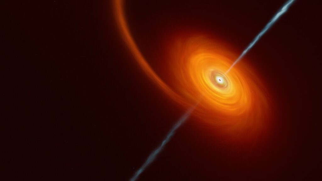 Observan un agujero negro engullendo y desgarrando una estrella