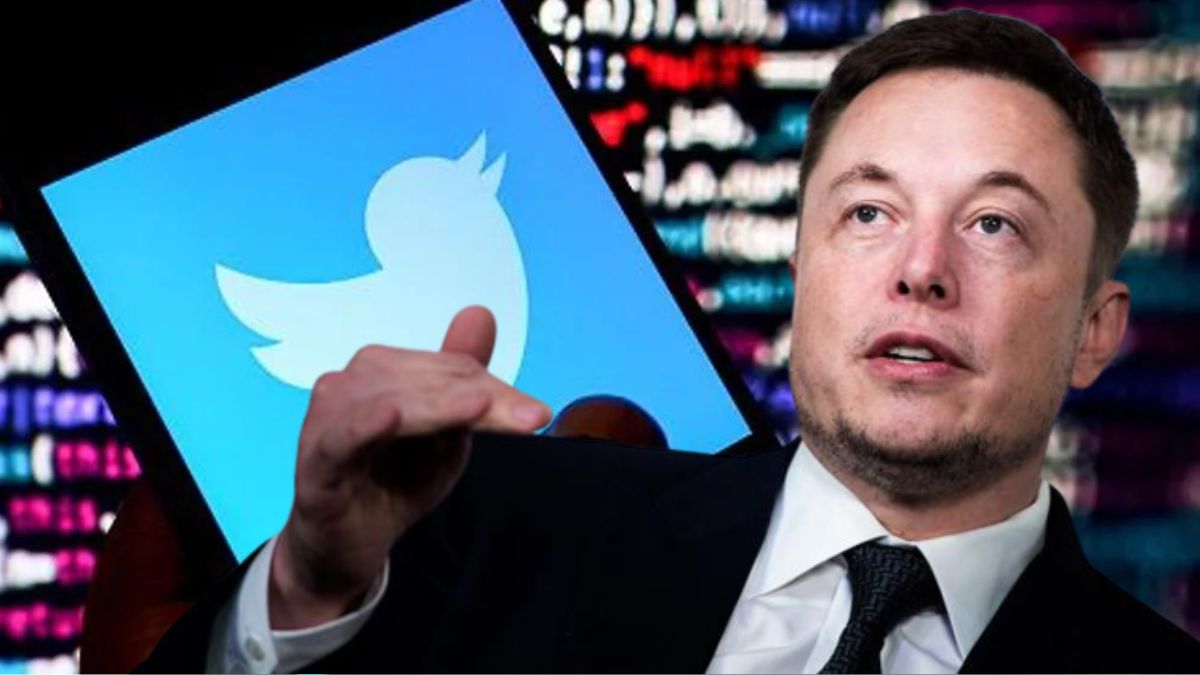 Elon Musk junto al logo de Twitter