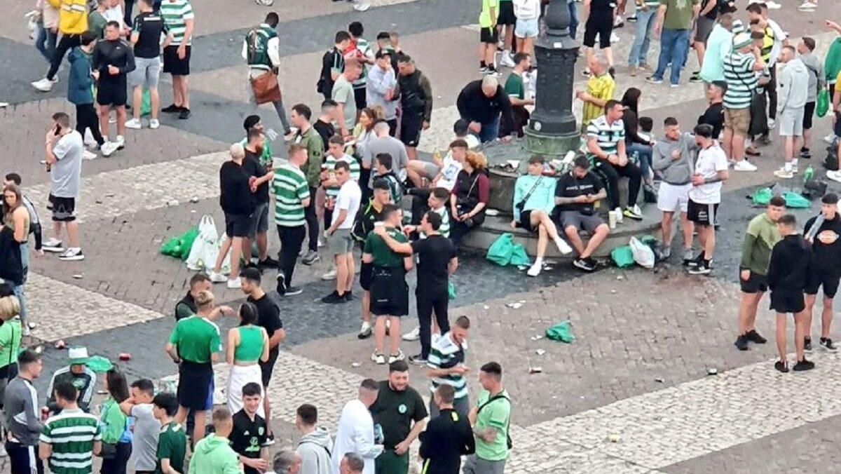 La Policía en alerta por los aficionados del Celtic: jornada de cargas e incidentes en la Plaza Mayor de Madrid
