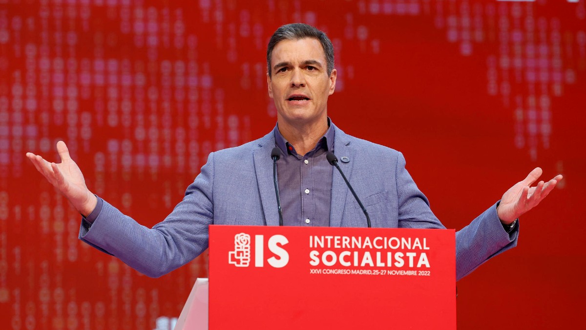 Pedro Sánchez en su debut como presidente de la Internacional Socialista