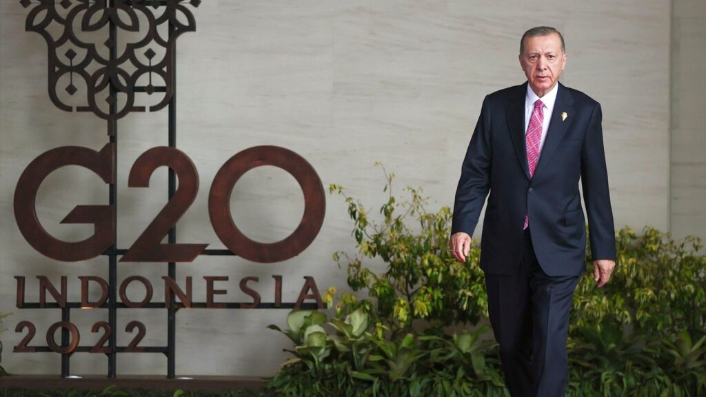 El presidente turco, Recep Tayyip Erdogan en el G20
