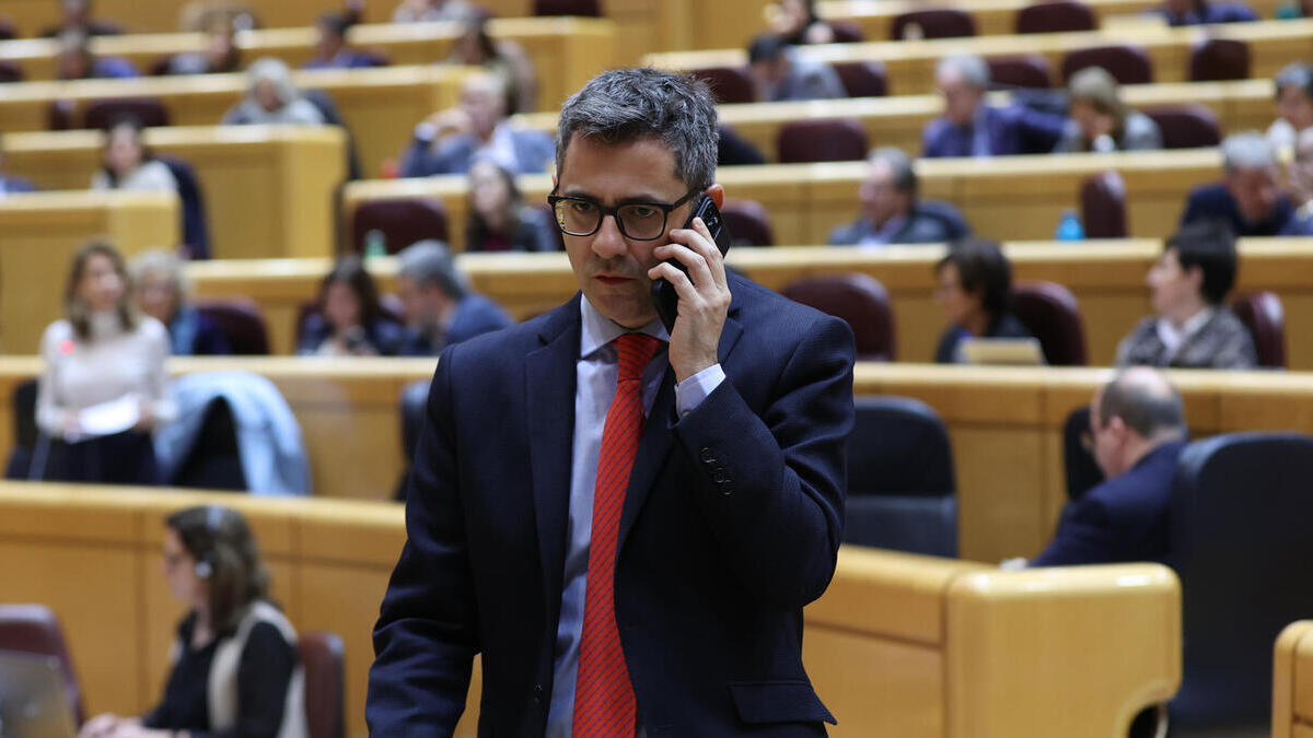 El ministro de Presidencia, Félix Bolaños, este miércoles, en el Senado.