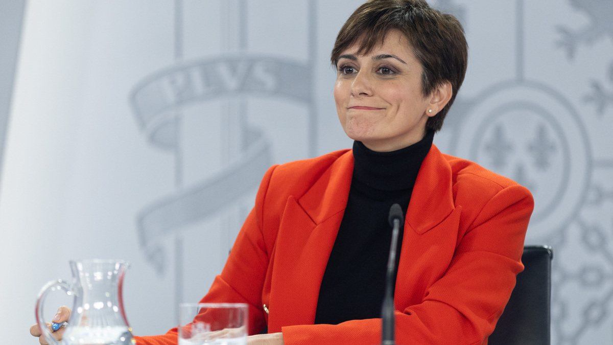 La ministra portavoz del Gobierno, Isabel Rodríguez, este martes en Moncloa.