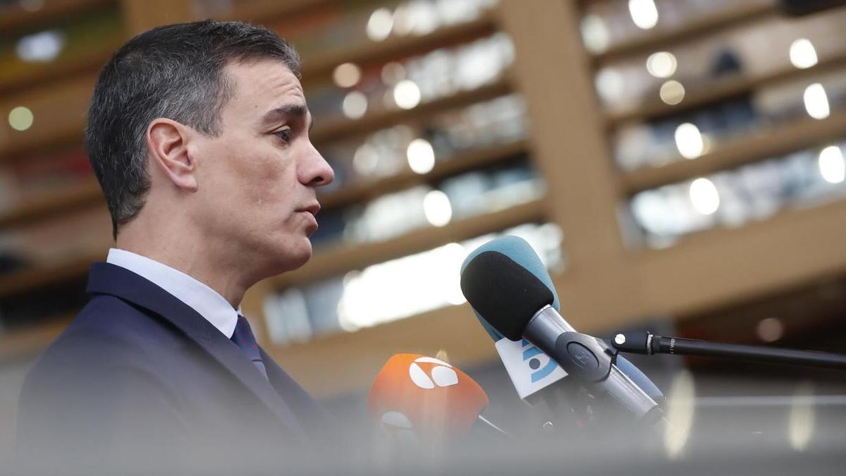 El presidente del Gobierno, Pedro Sánchez, este miércoles, en Bruselas.