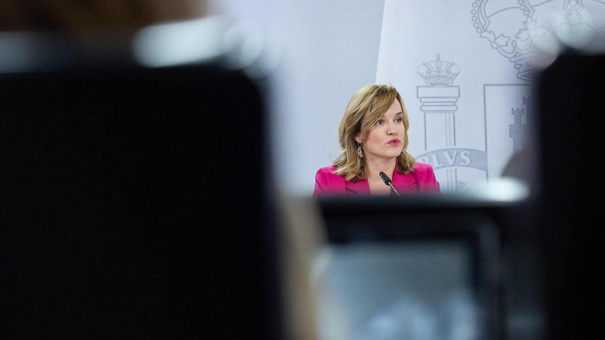 La ministra de Educación y portavoz del PSOE, Pilar Alegría, en Moncloa, en una imagen de archivo.