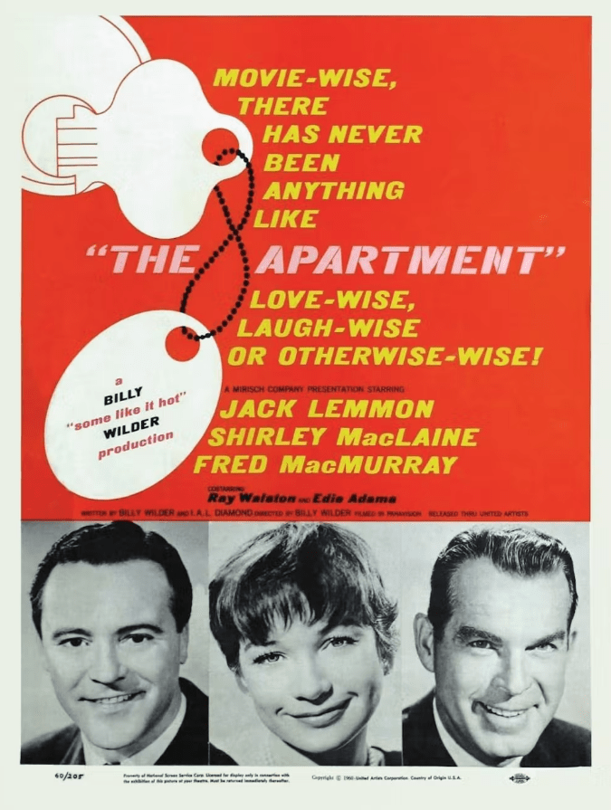 Cartel de la película 'El Apartamento', de Billy Wilder, altertativa para Navidad