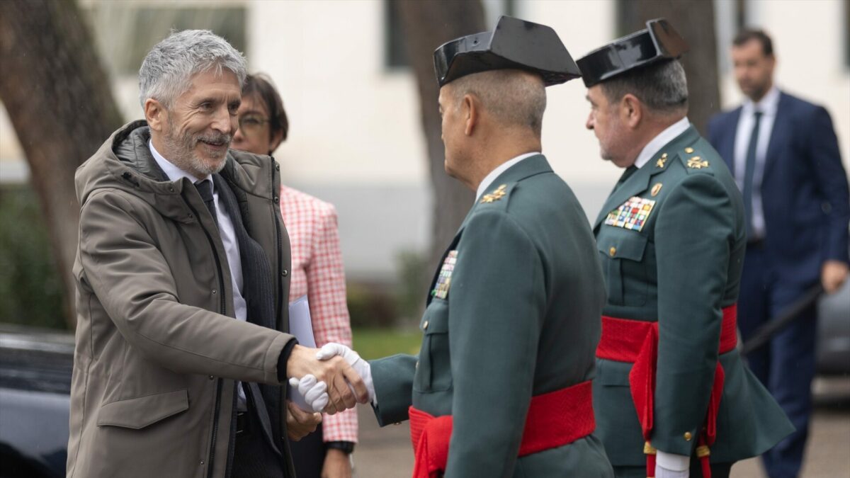 El ministro del Interior, Fernando Grande-Marlaska, en un acto con generales de la Guardia Civil, en una imagen de archivo