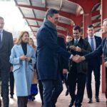 El presidente del Gobierno de España, Pedro Sánchez en el viaje inaugural del AVE a Murcia