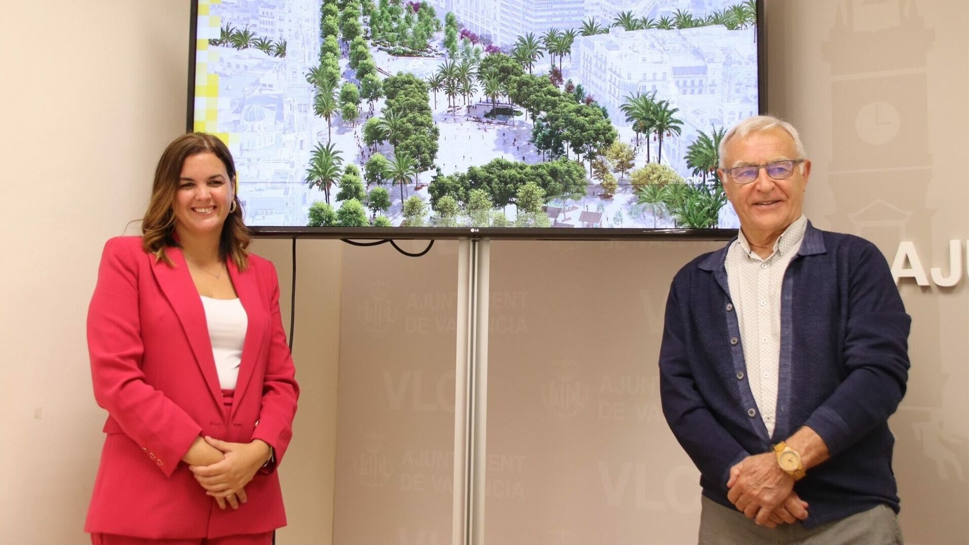 La vicealcaldesa de València, Sandra Gómez, y su alcalde, Joan Ribó