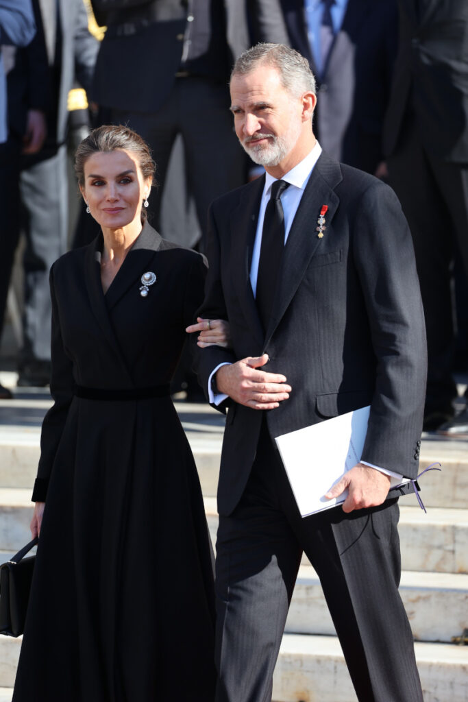 Los reyes Felipe y Letizia en el funeral de Constantino de Grecia