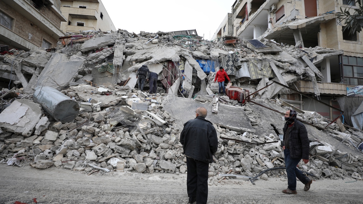 Un edificio destrozado tras el terremoto en Siria