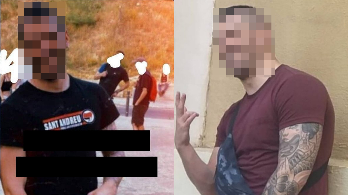 Dos de las imágenes difundidas del policía infiltrado en Barcelona