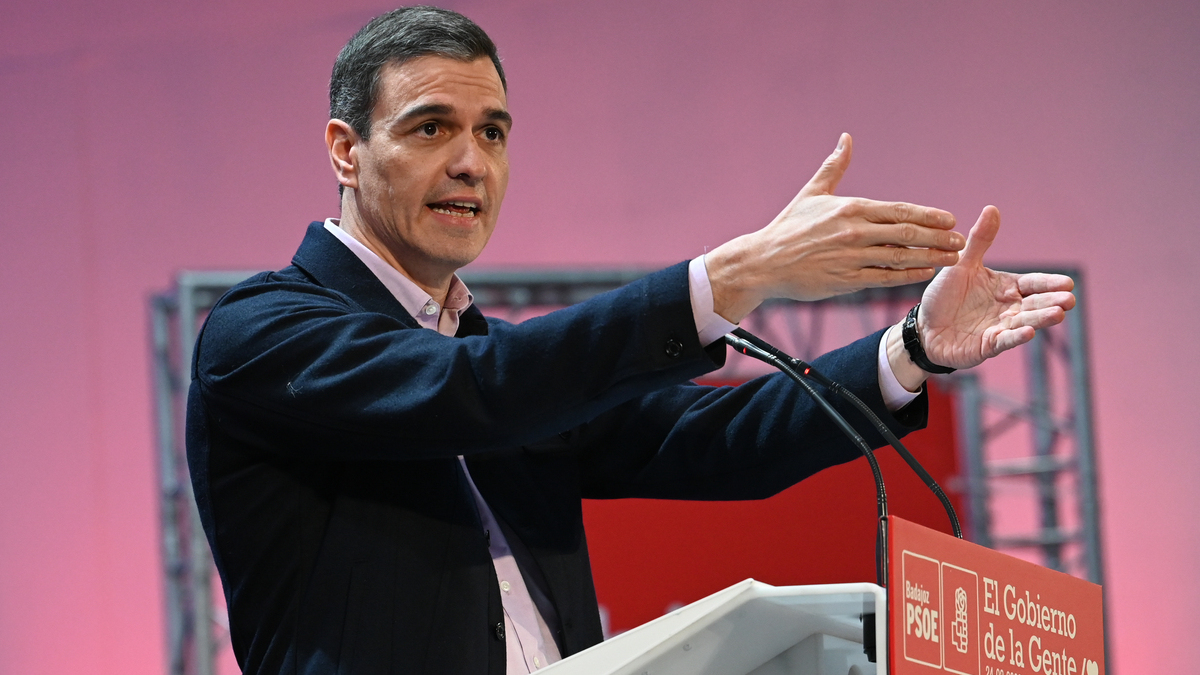 El secretario general del PSOE y presidente del Gobierno, Pedro Sánchez, en Badajoz, el pasado viernes.