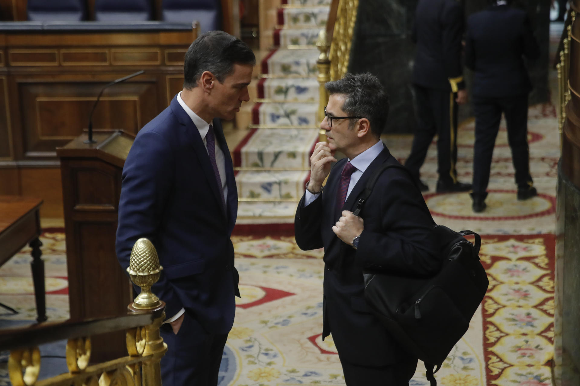 Pedro Sánchez y Félix Bolaños en el Congreso de los Diputados