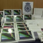 El material informático robado que fue incautado por la Policía Nacional en Madrid
