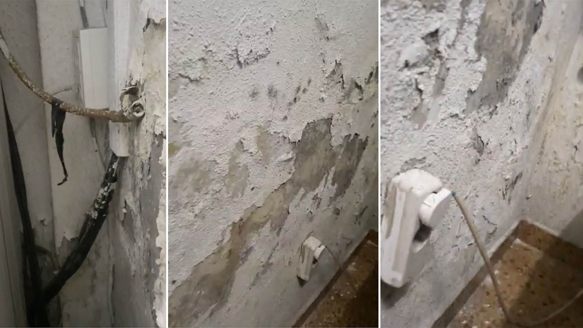 Guardias civiles denuncian en un video el estado de sus instalaciones en Getafe: paredes que se caen y hongos