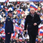El presidente ruso, Vladimir Putin, en un evento multitudinario en Moscú