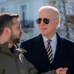 Volodímir Zelenski y Joe Biden en Kiev (Ucrania)