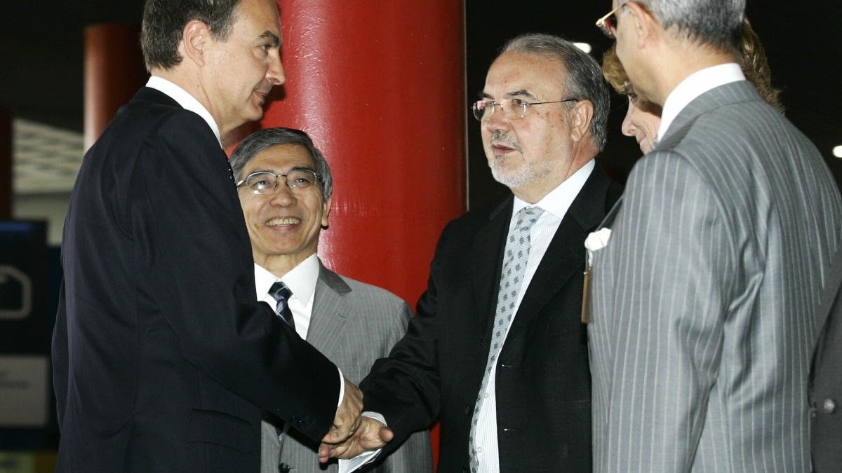 Pedro Solbes junto a José Luis Rodríguez Zapatero