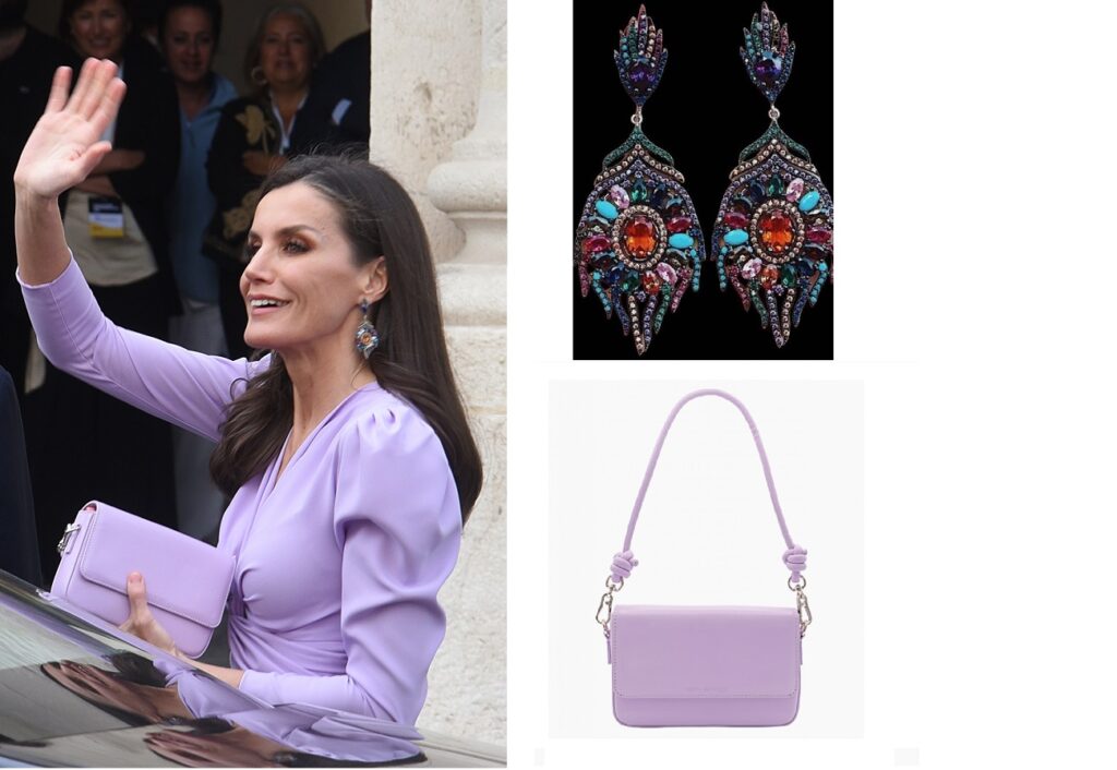 La reina Letizia llevó un bolso de Olivia Mareque y pendientes de Alexandra Plata
