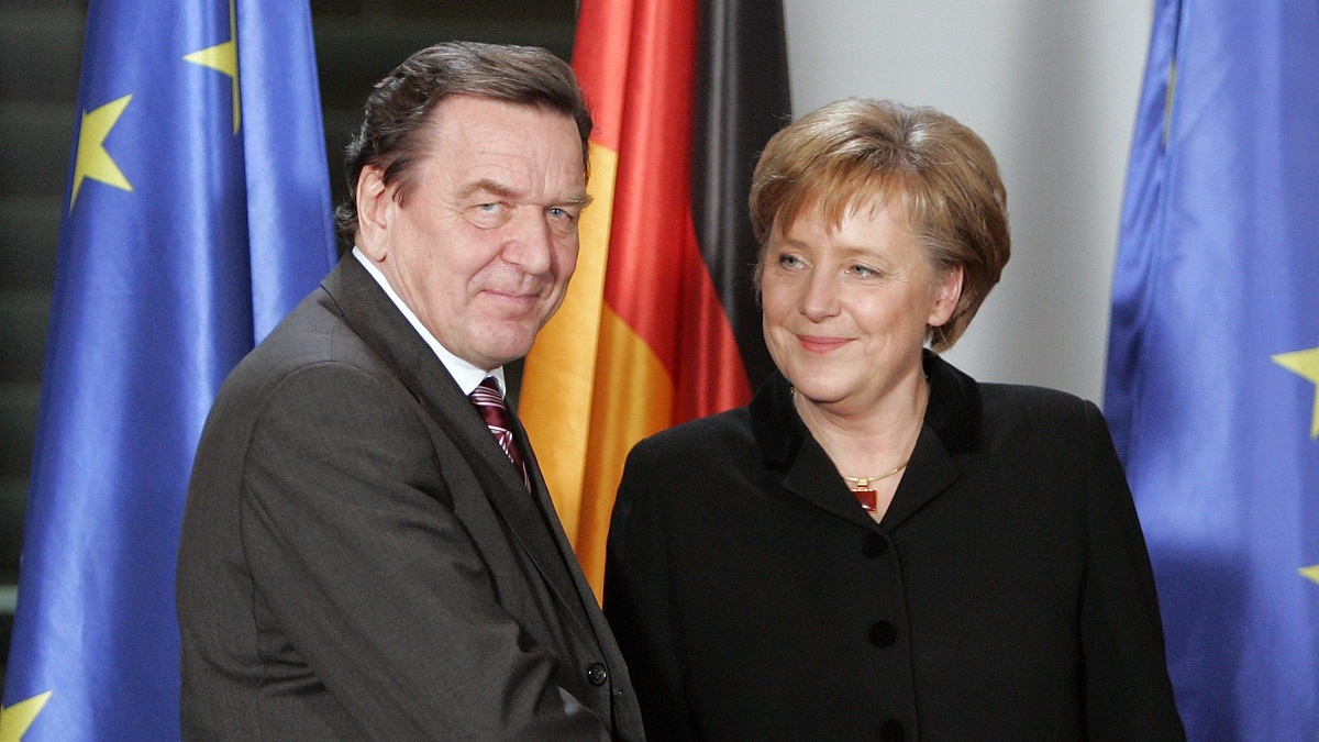 Angela Merkel con Gerhard Schroeder
