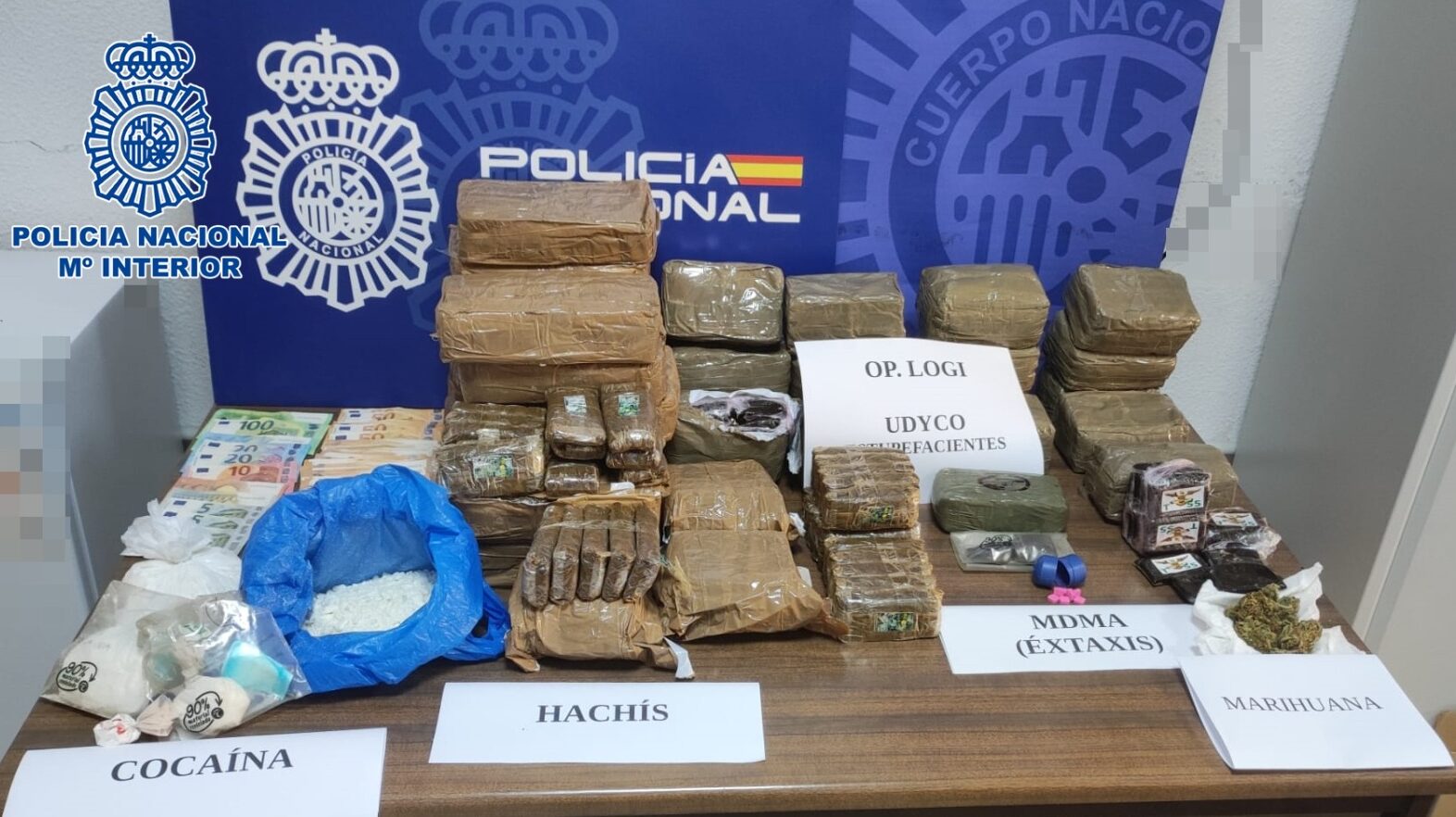 La droga incautada por la Policía Nacional a la organización criminal