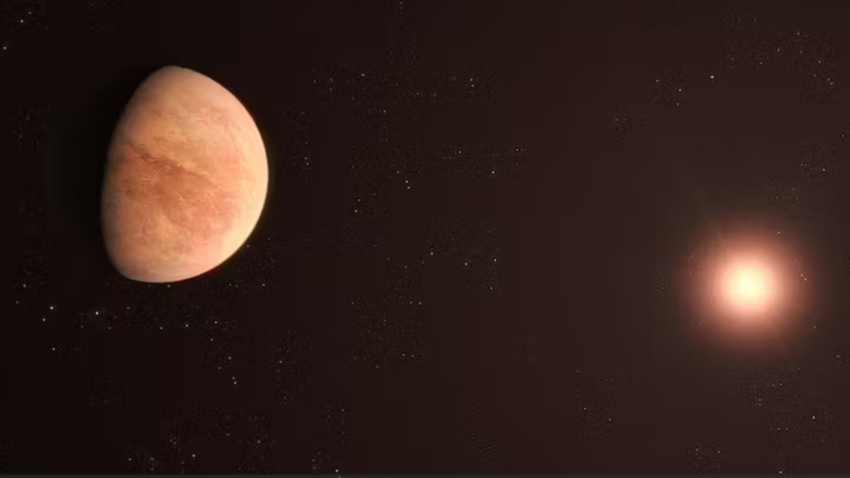 Visión artística del exoplaneta L 98-59 b que, con la mitad de la masa terrestre, es el más ligero detectado hasta ahora por velocidad radial