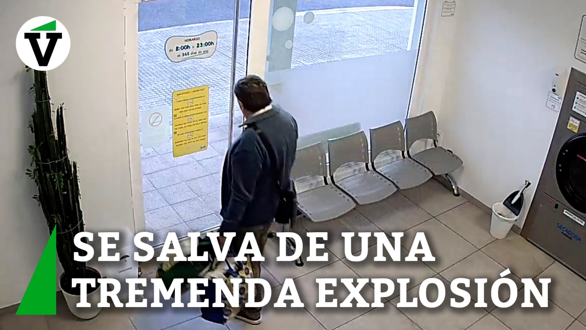 Un hombre se libra por segundos de una explosión en una lavandería de A Coruña