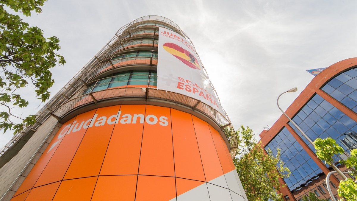 Fachada de la sede de Ciudadanos en Madrid