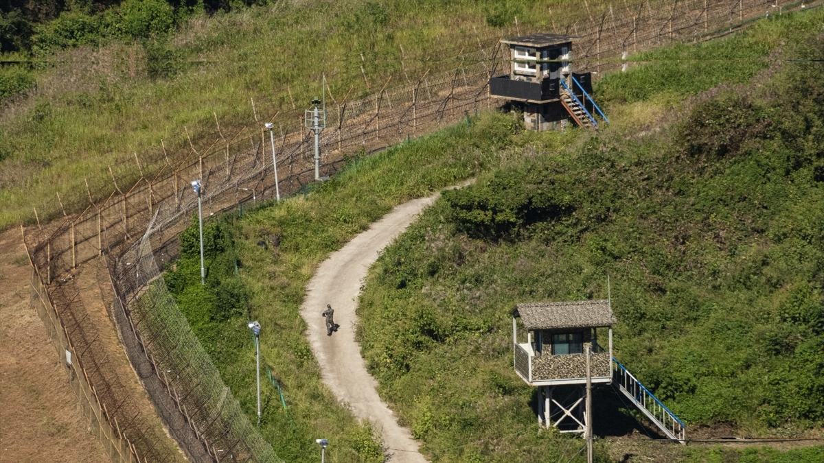 Puestos de control de Corea del Sur cerca de la Zona Desmilitarizada, en la frontera con Corea del Norte