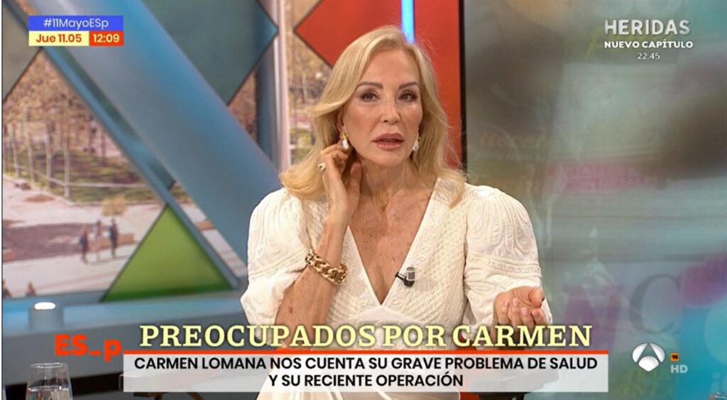 Carmen Lomana desvela que le han operado de un cáncer de carótida