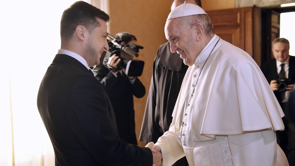Imagen de la última reunión de Zelenski con El Papa en 2020