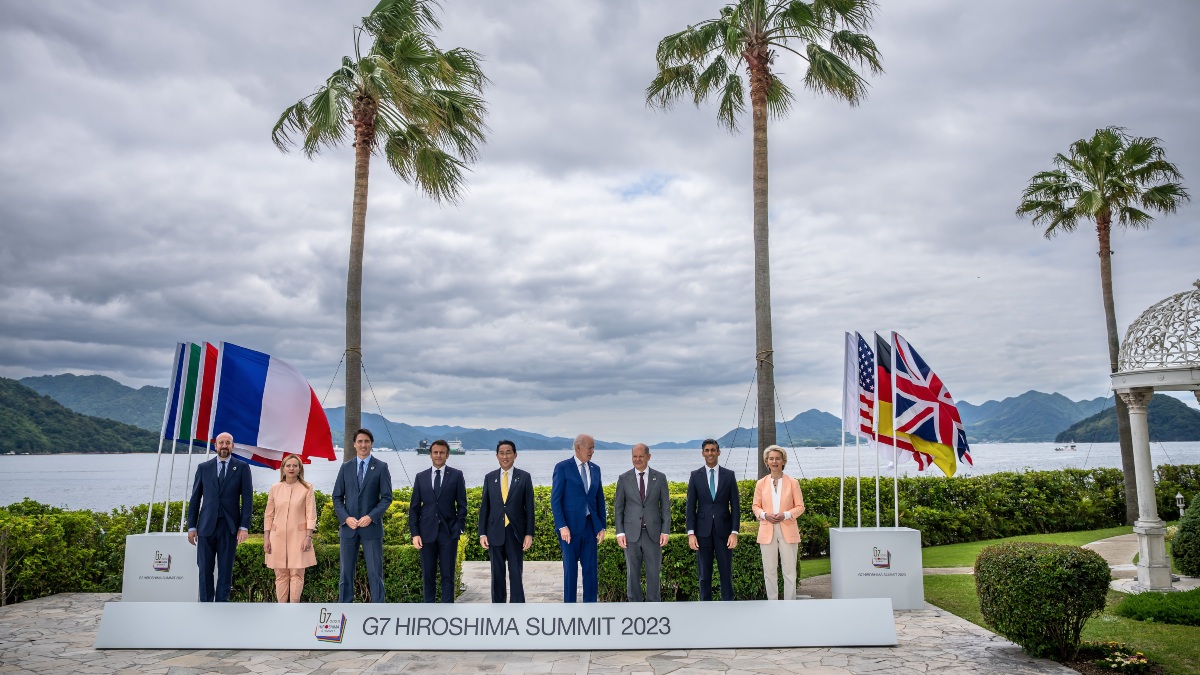 Los líderes de los países participantes en el G7