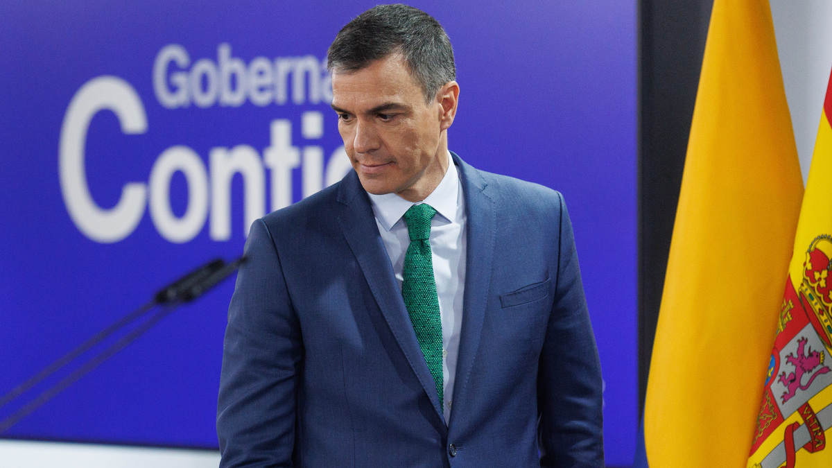El presidente del Gobierno, Pedro Sánchez, este jueves, en Moncloa.