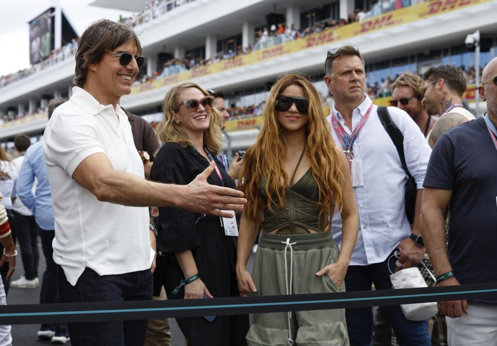 Tom Cruise y Shakira en el premio GP de Fórmula 1 en Miami